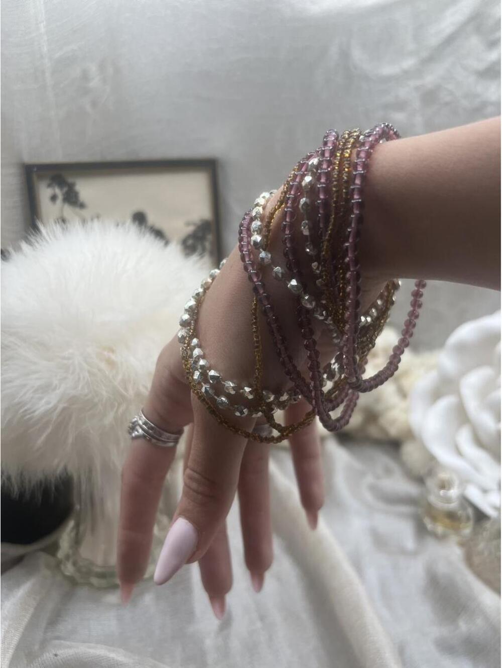 Vintage Beaded Wrap Bangles/ Layering Necklaces
